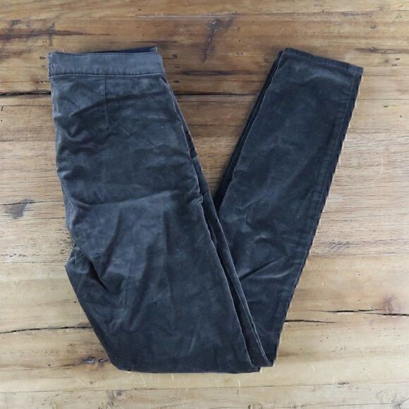 GAP 1969 BROWN VELVET SIDE ZIP LEGGING MID RISE STRETCH SIZE 25 REGULAR NWT - Picture 1 of 11